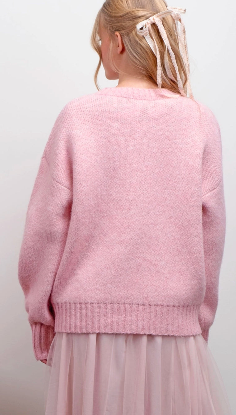 Pink Bow Sweater