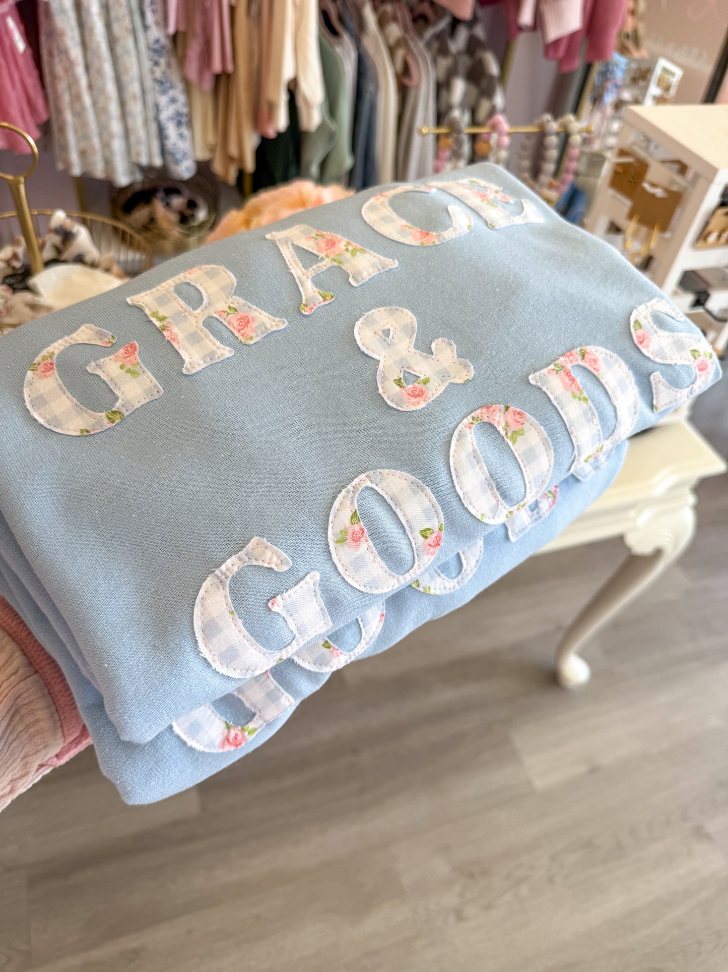Grace & Goods Custom Hand-Stitched Crewneck | Women’s Sweatshirt