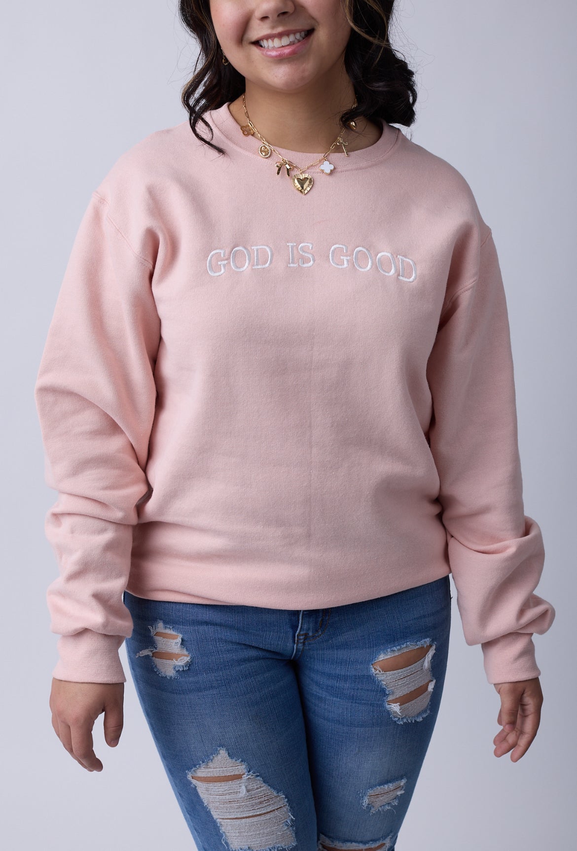 God is Good Crewneck Blush Pink