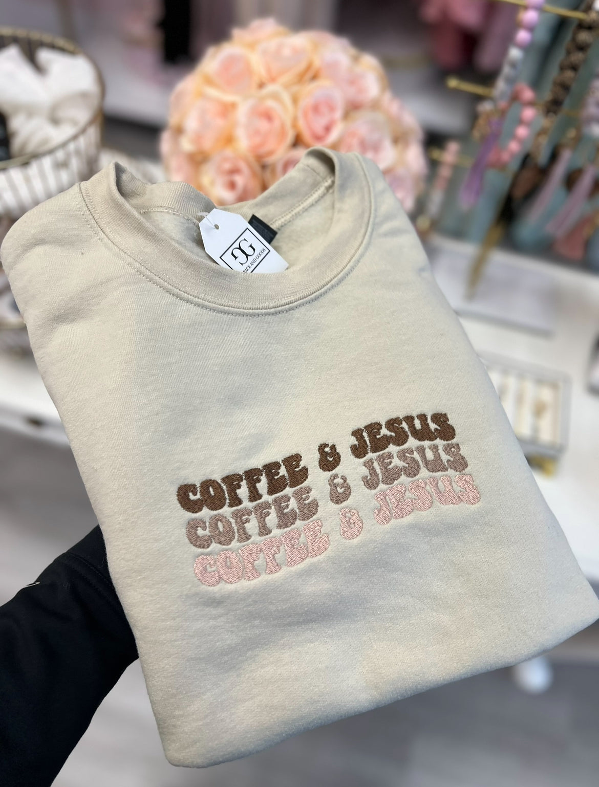 Coffee and Jesus Multicolor Crew