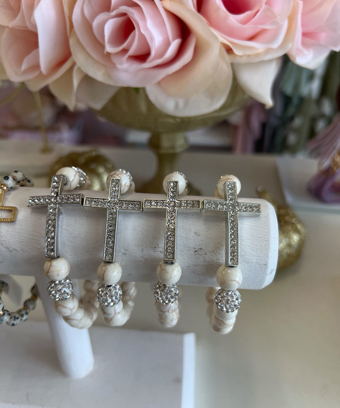 Rhinestone Cross Bracelet