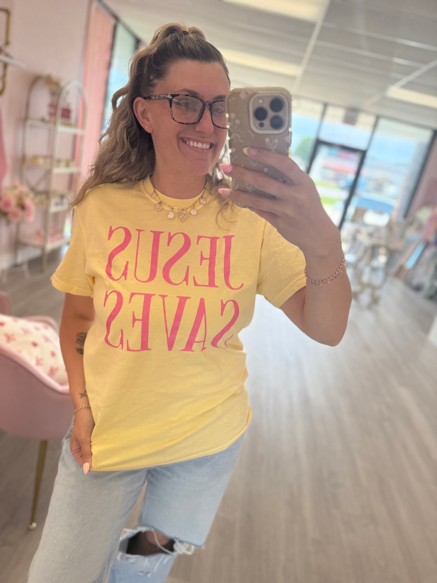 Jesus Saves Comfort Colors Tee | Christian Women’s Tee Shirt