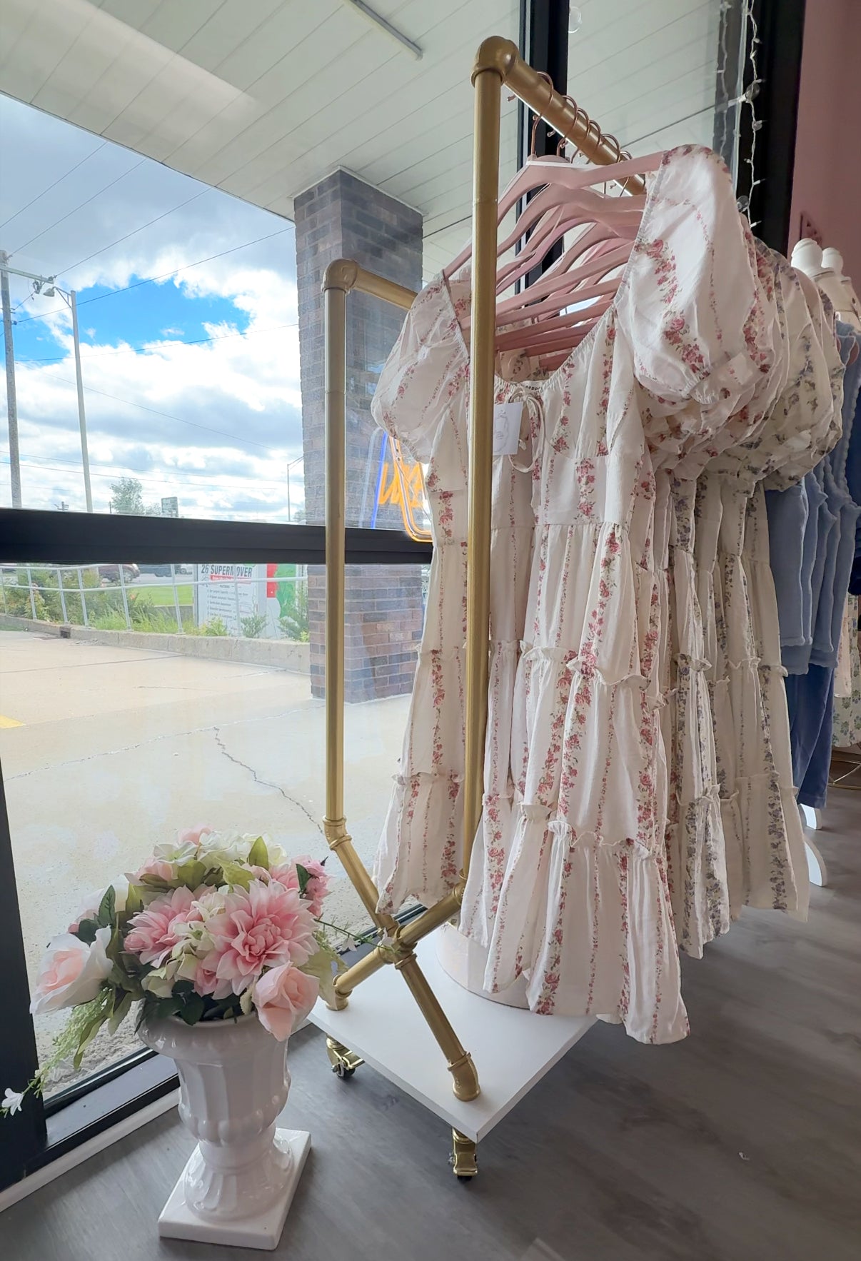 Floral Babydoll Dress Pink or Blue | Women’s Dresses