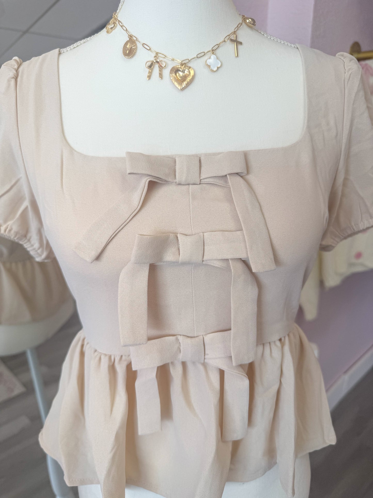 Tan Bow Top