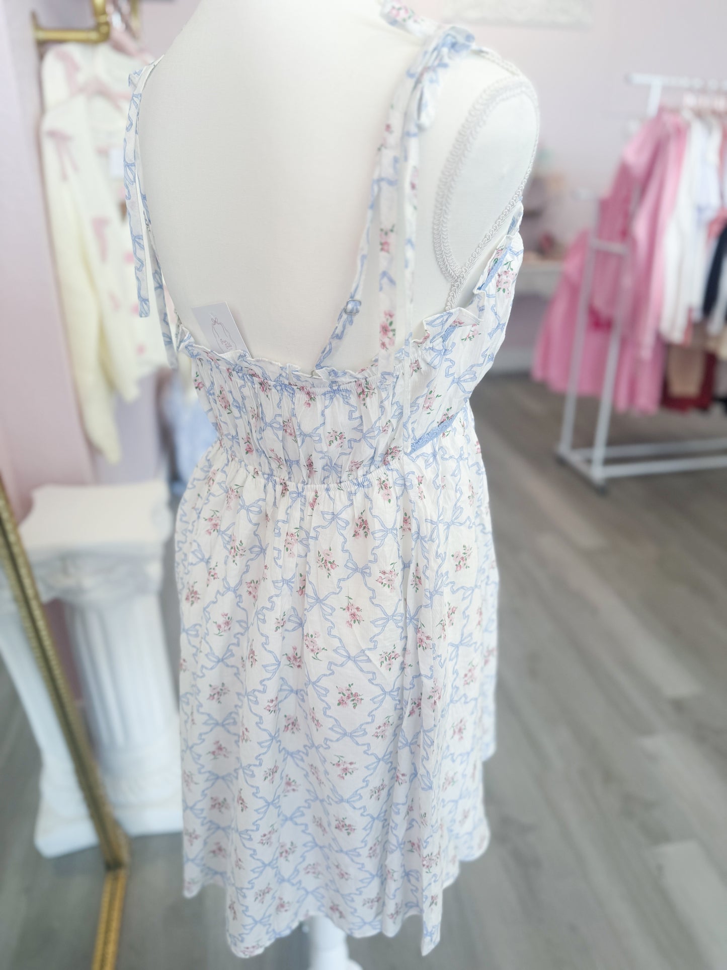 Blues and Bows Midi Dress