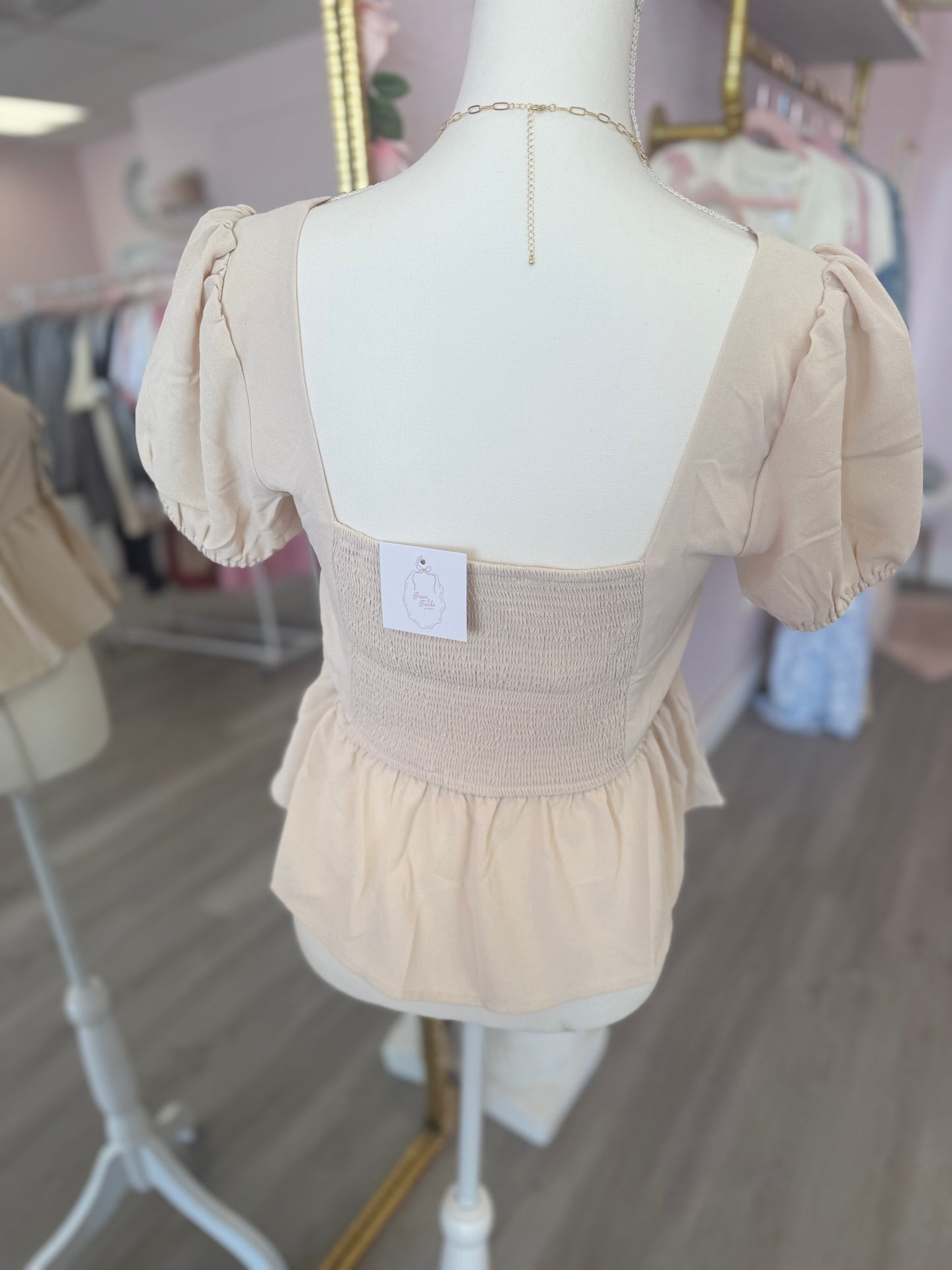 Tan Bow Top