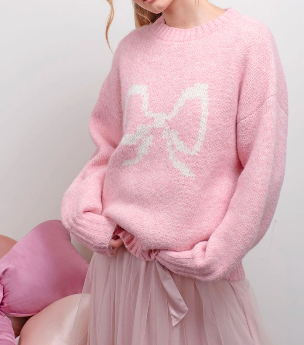 Pink Bow Sweater