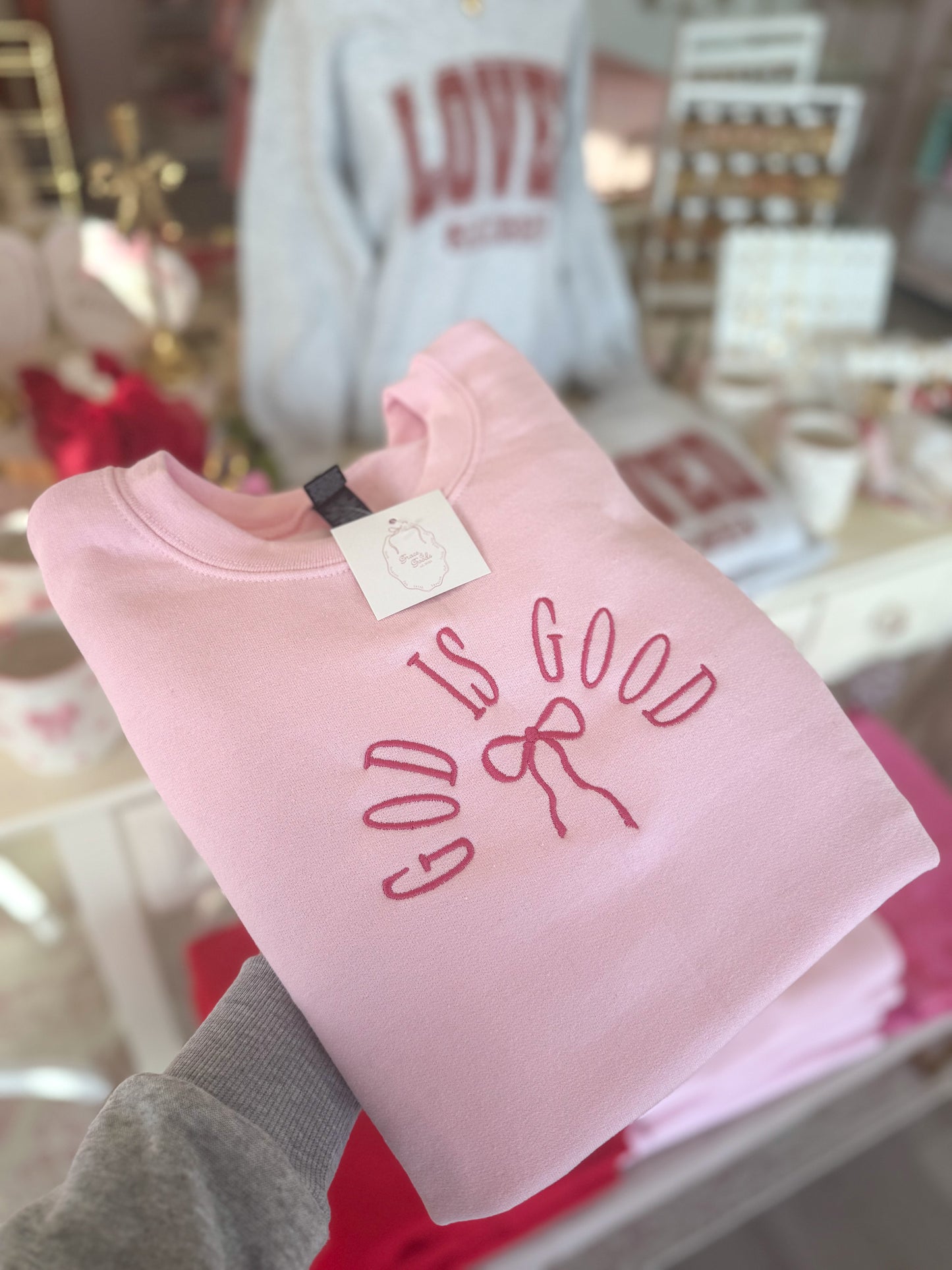 God is Good Coquette Crewneck