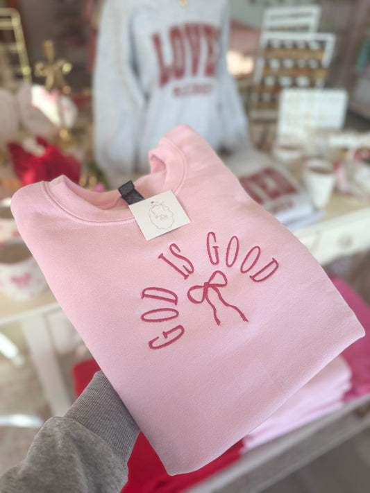 God is Good Coquette Crewneck