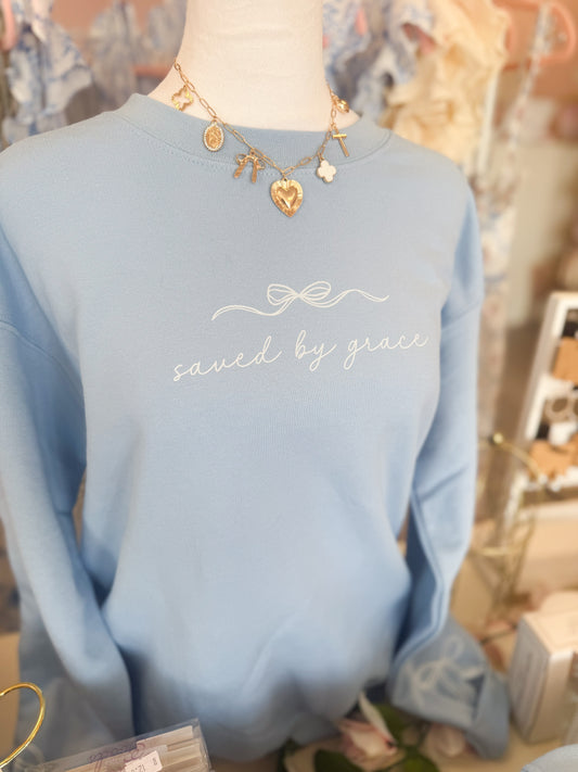 Saved By Grace Crewneck (Blue)