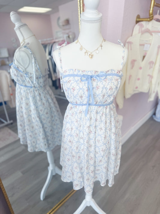 Blues and Bows Midi Dress
