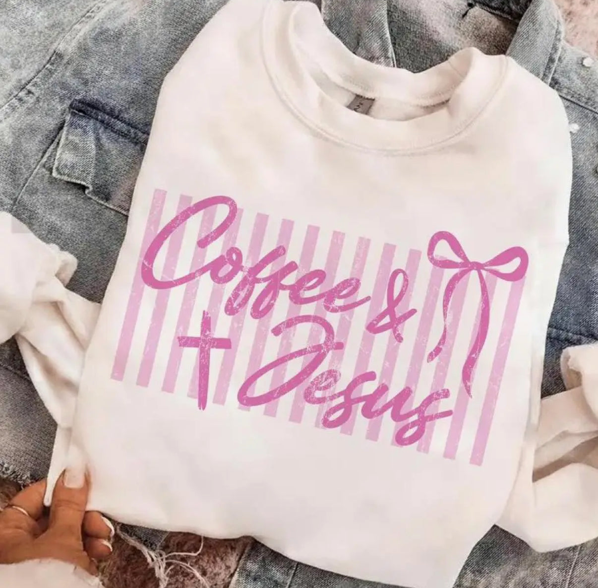 Coffee & Jesus Coquette Crewneck