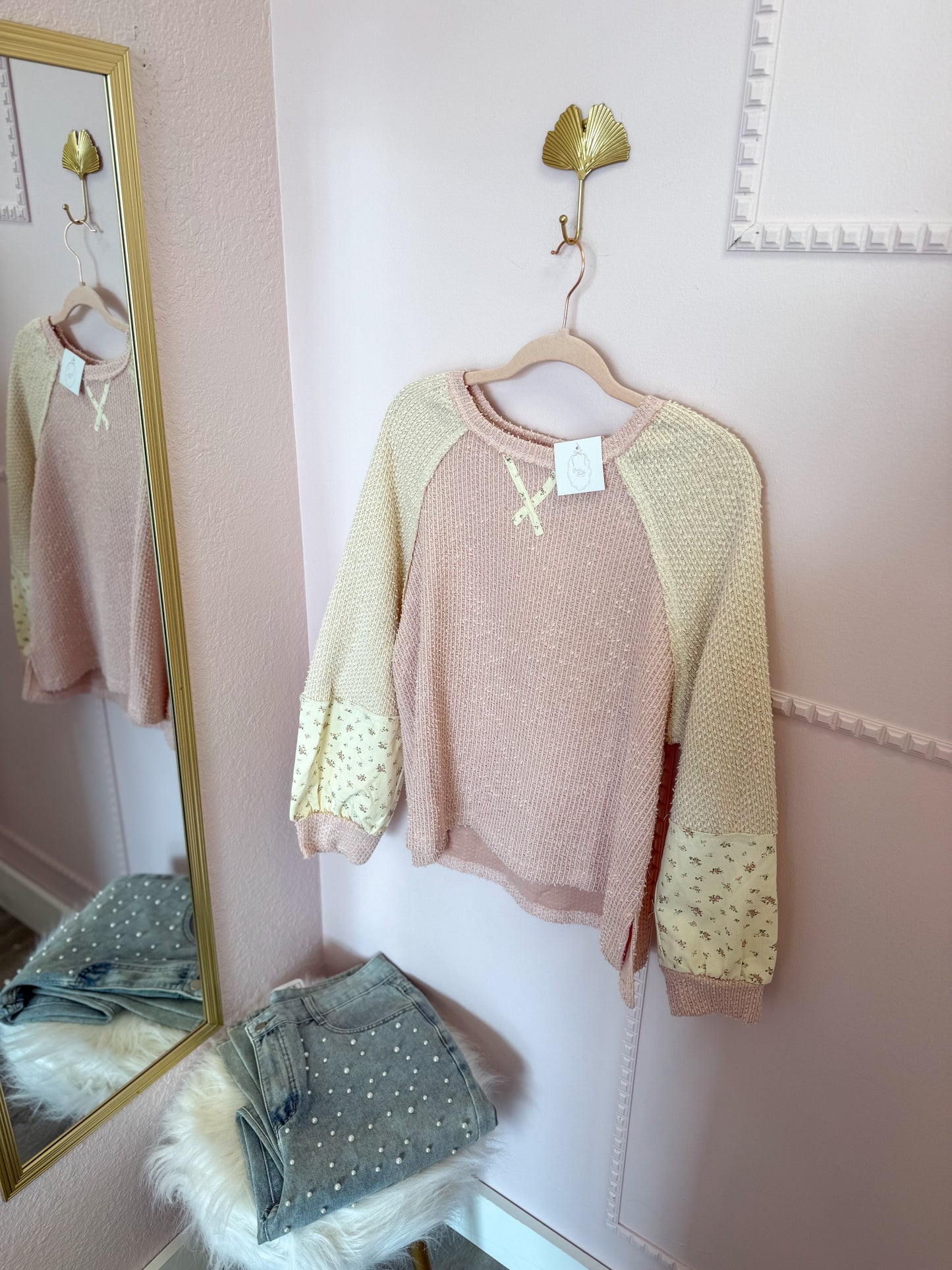 Vintage Sleeve Pink Top