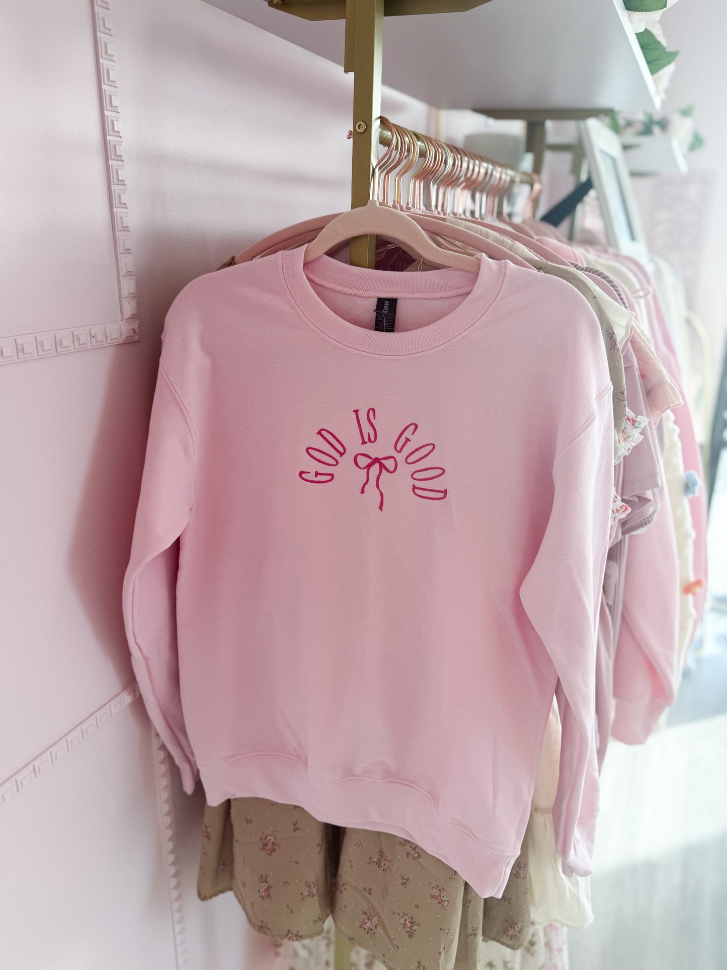 God is Good Coquette Crewneck