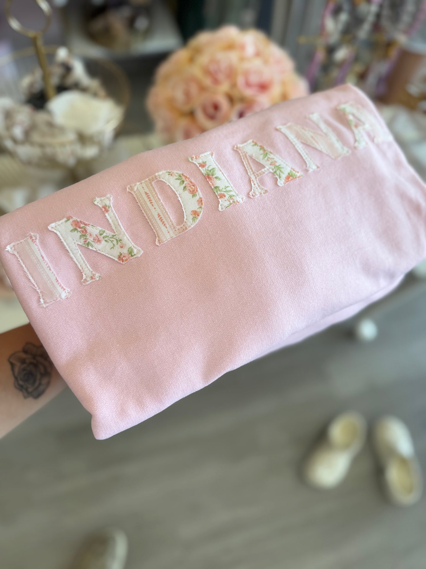 Indiana Hand-Stitched Crewneck Pink | Women’s Sweatshirt