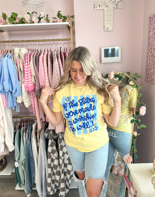 If The Stars Were Made to Worship Yellow Comfort Colors Tee | Women’s Tee Shirt