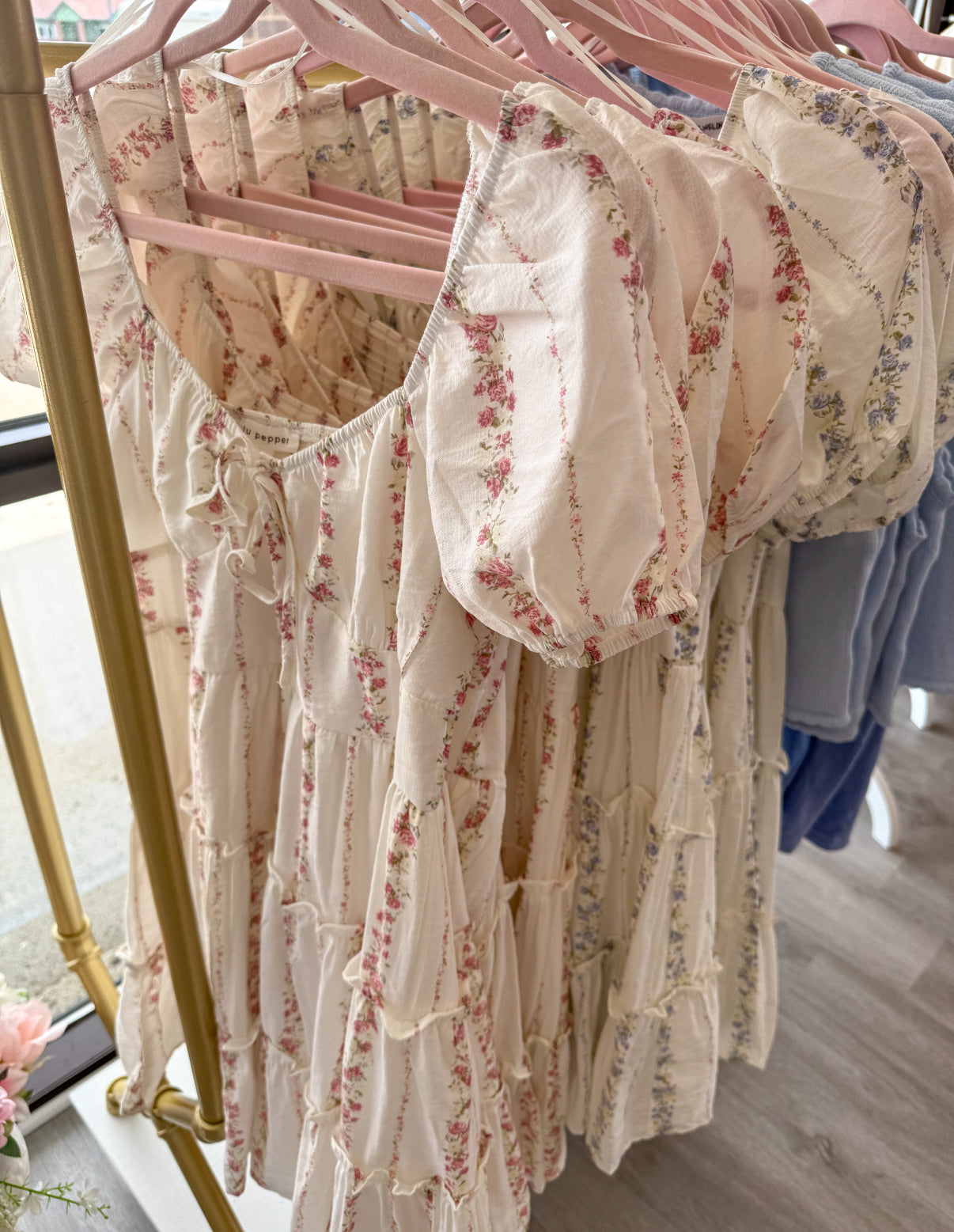 Floral Babydoll Dress Pink or Blue | Women’s Dresses