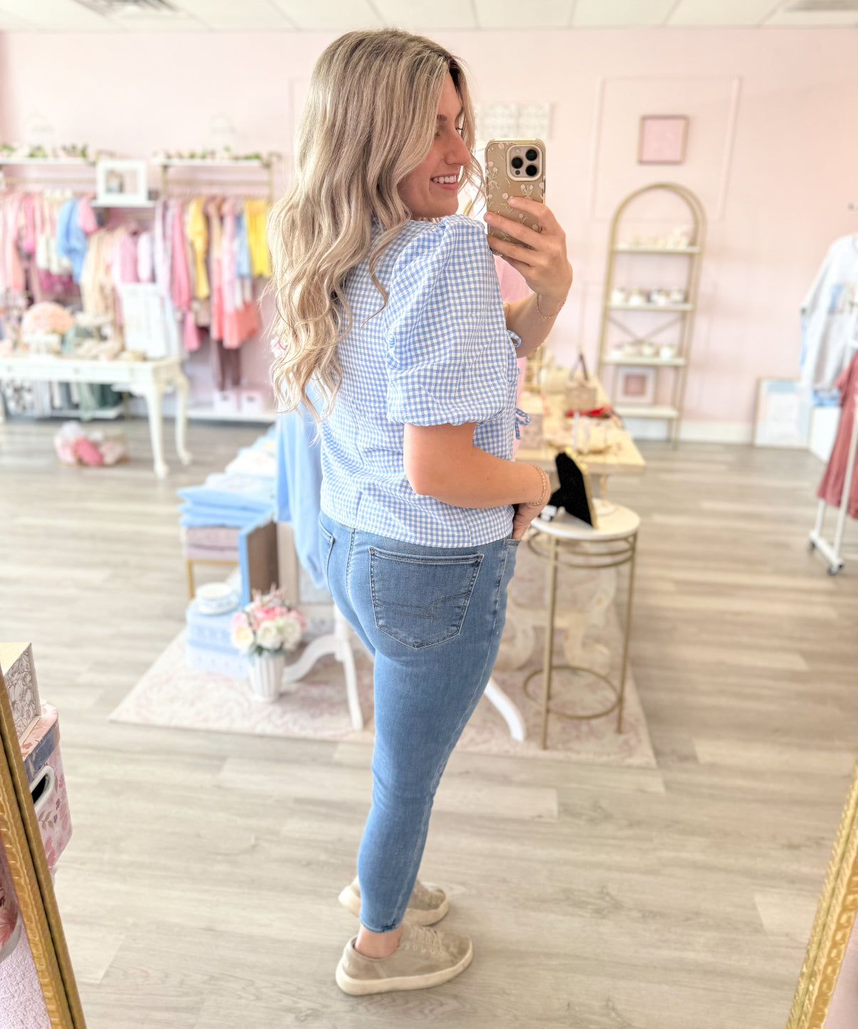 Gingham Bow Tie Top | Women’s Top