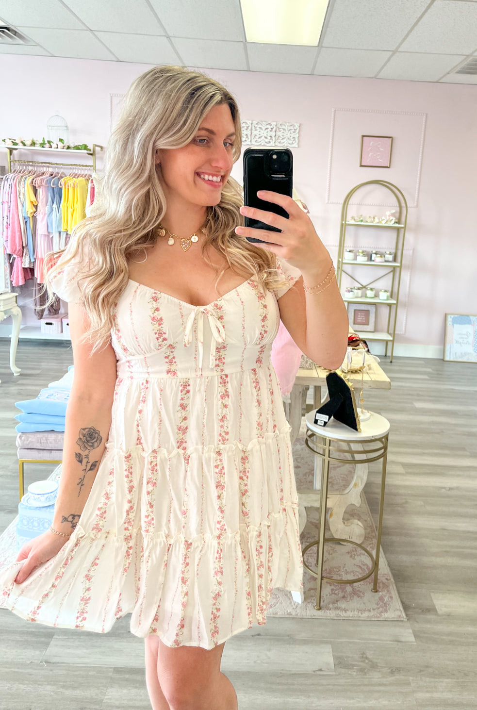 Floral Babydoll Dress Pink or Blue | Women’s Dresses
