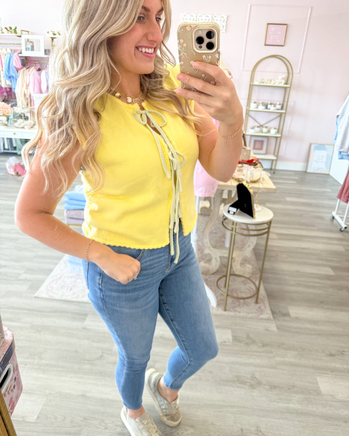 Butter Yellow Spring Top | Women’s Front Tie Shirt