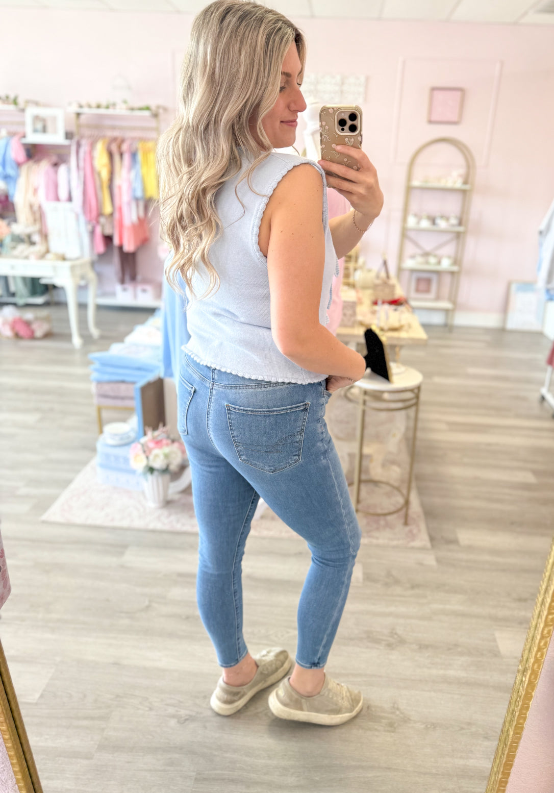 Baby Blue Front Tie Top | Women’s Top
