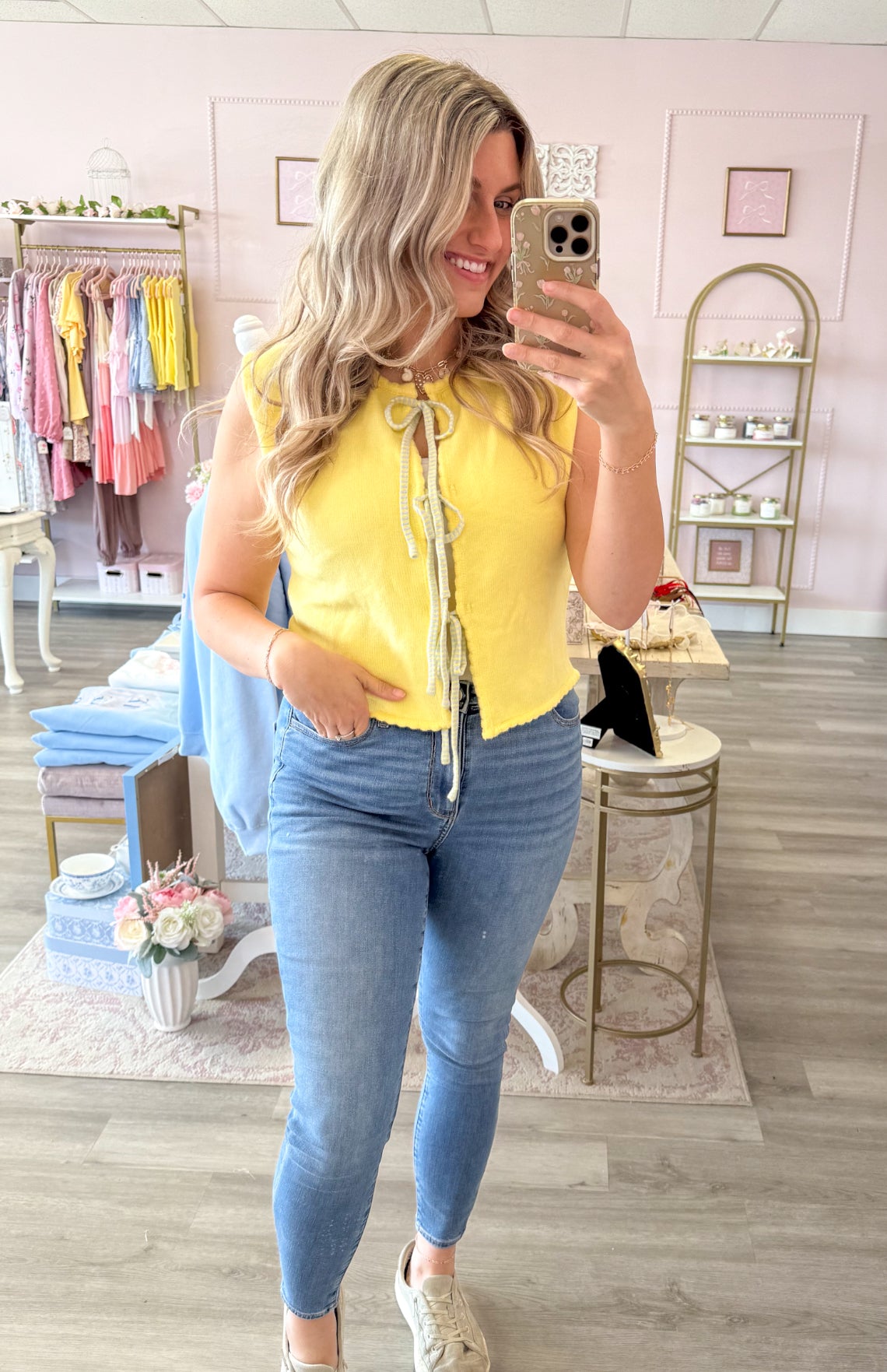 Butter Yellow Spring Top | Women’s Front Tie Shirt