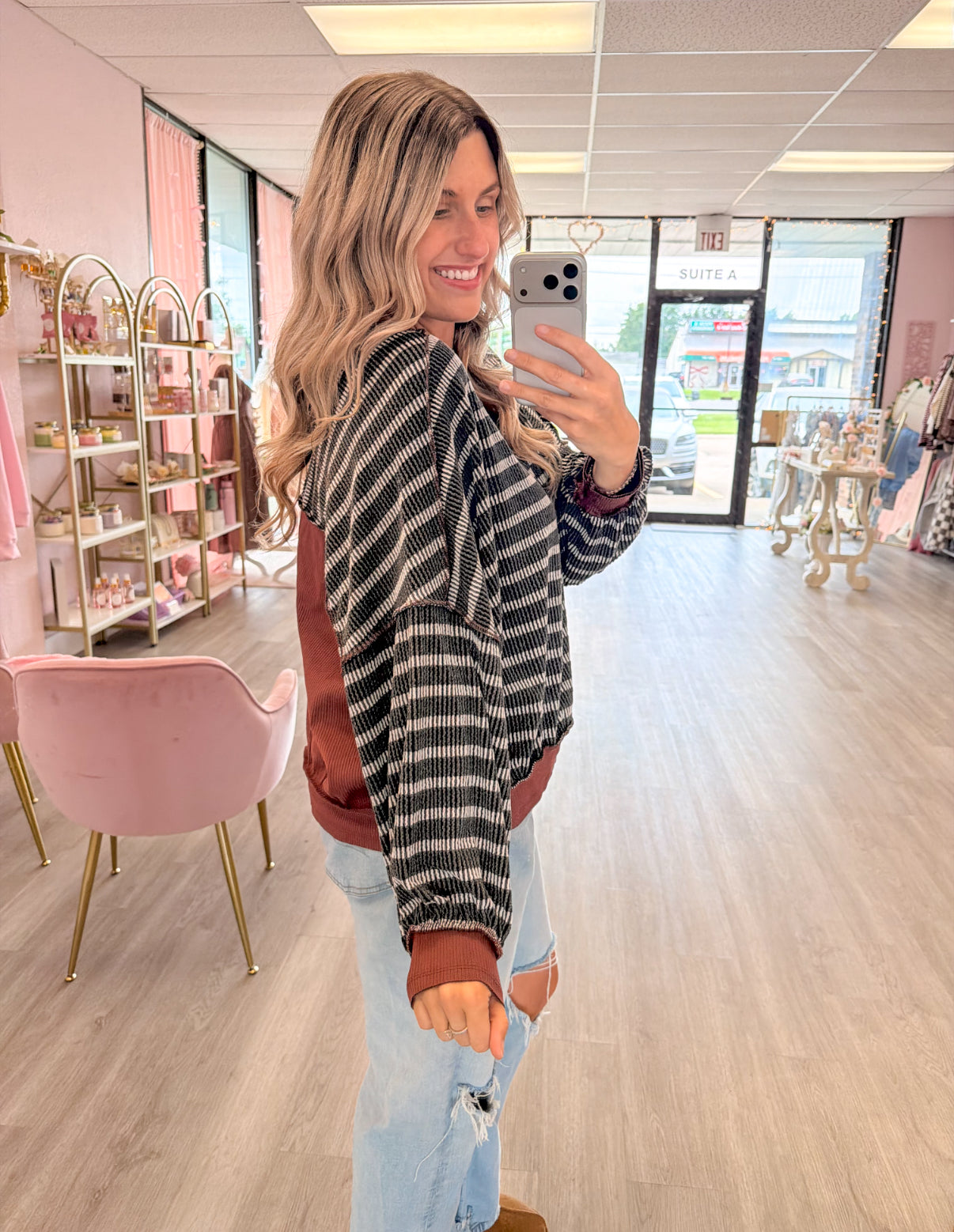 Striped Oversized Fit Knit Sweater | Women’s Fall Sweater