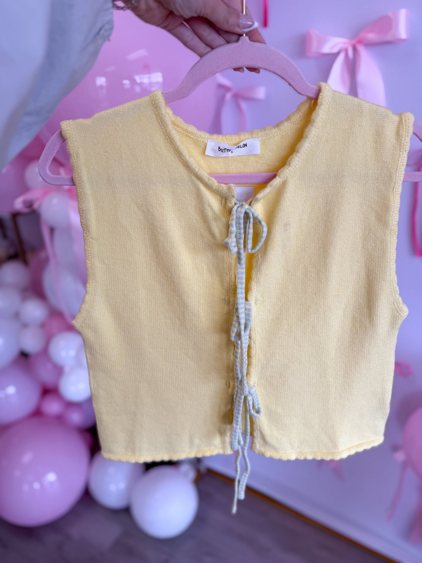 Butter Yellow Spring Top | Women’s Front Tie Shirt
