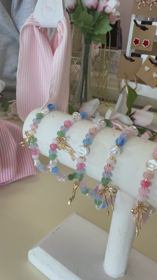 Pink or Multicolor Summer Bow Bracelet